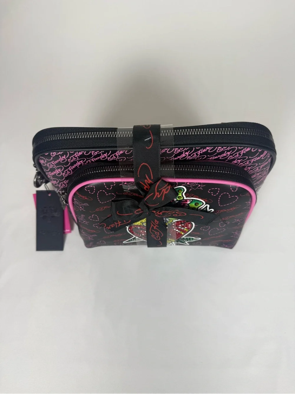 Ed Hardy 2-Piece Rhinestone Cosmetic Bag Set ✨🖤